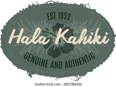 hola kahiki text with palms vector illustrations. For t-shirt prints and other uses.