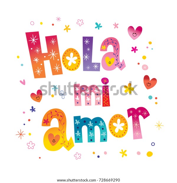 Image Vectorielle De Stock De Hola Mi Amor Bonjour Mon