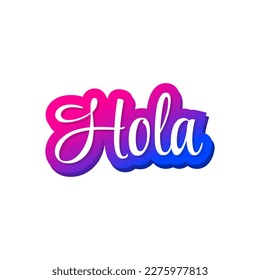 Hola Spanish Greeting Speech Bubble Text Design Vector