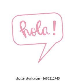 Hola Talk Bracket Say Hello in Spanish Vector Typography Calligraphy