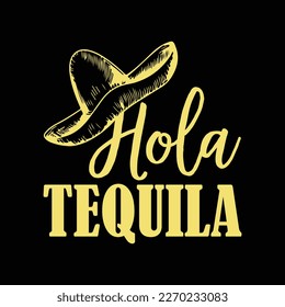 Hola Tequila Mexico Party funny t-shirt design