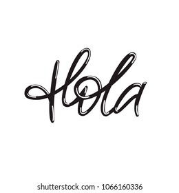 Hola. Vector lettering.