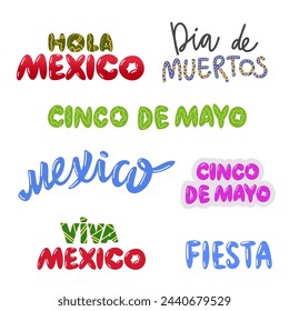 Hola Viva Mexico. Hand drawn mexican lettering.