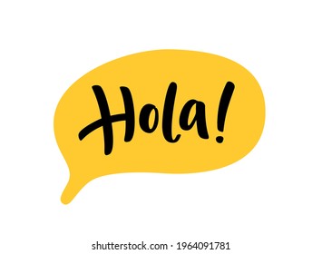 Hola Word Lettering Spanish Hello Text Stock Vector (Royalty Free ...