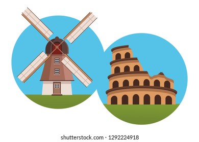 holand windmill and roman circus