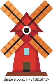 Holandaise Windmill Simplified Vector Illustration