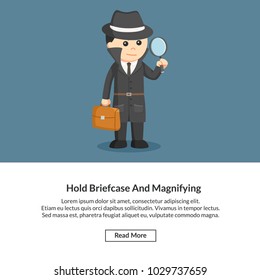 Hold Briefcas And Magnifying