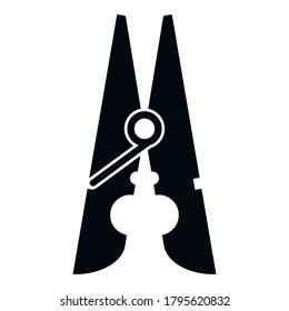 Sujete el icono del pin de la ropa. Ilustración simple del icono vectorial de la ropa de retención para el diseño web aislado en fondo blanco