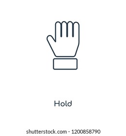 Hold concept line icon. Linear Hold concept outline symbol design. This simple element illustration can be used for web and mobile UI/UX.