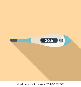 Mantener el vector plano del icono de la pistola de contacto. Termómetro digital. Lápiz médico