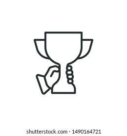 hold cup - minimal line web icon. simple vector illustration. concept for infographic, website or app.