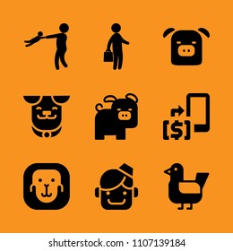 hold, ears, nature and up icon set. Vector illustration for web and design.
