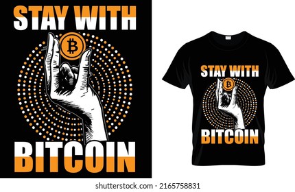 Hold ehereumcoin enjoy life .Cryptocurrency T Shirt Design Template.