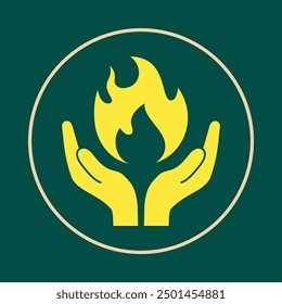 Hold fire trendy icon able abstract beautiful vector illustration colorful artwork design.eps