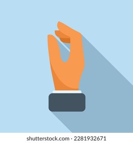 Hold gesture icon flat vector. Finger palm. Sign thumb