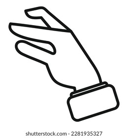 Hold gesture icon outline vector. Finger palm. Sign thumb