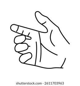 hold hand line icon vector. hold hand sign. isolated contour symbol black illustration