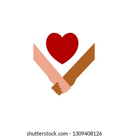 Hold hands and heart icon. Element of Web Valentine day icon for mobile concept and web apps. Detailed Hold hands and heart icon can be used for web and mobile