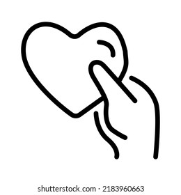 icono de mantener el corazón en la mano, ilustración vectorial
