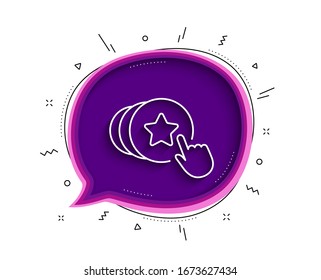 Hold heart line icon. Chat bubble with shadow. Friends love sign. Brand ambassador hand symbol. Thin line hold heart icon. Vector
