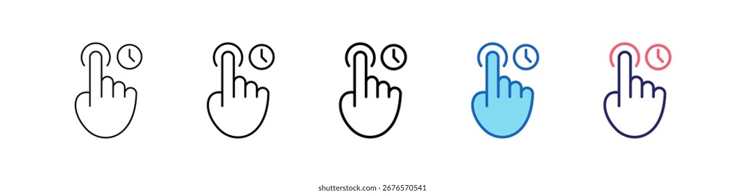Hold Icon In 5 Different Styles Set Collection.