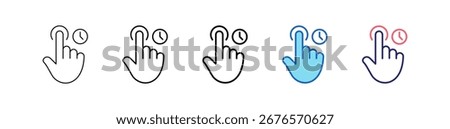 Hold Icon In 5 Different Styles Set Collection.