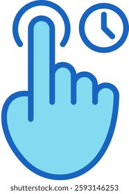 Hold Icon Blue Vector Illustration