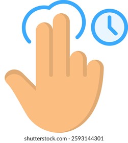 Hold Icon Flat Vector Illustration