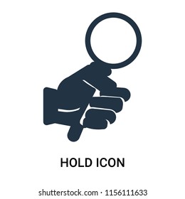 Hold icon vector isolated on white background, Hold transparent sign , filled dark user interface icons