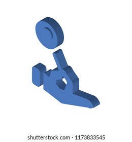Hold isometric left top view 3D icon