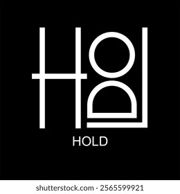 HOLD logo design for business. Initial letter modern design for company business brand, simple minimal typography. Logo for invitation wedding and party. 