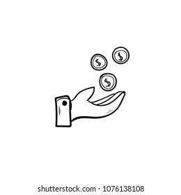 hold money doodle icon vector 