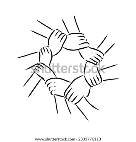 Hold one's hands continuous line drawing. People shaking hands one line. Vector illustration for poster, card, banner valentine day, wedding,Coffee cup and t-shirt