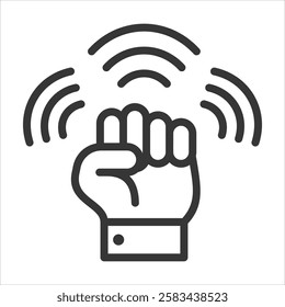 Hold Up Outline Icon Vector Illustration