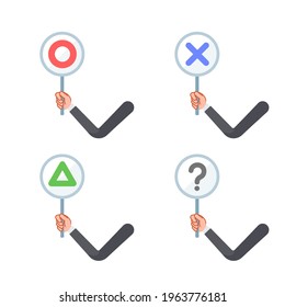 Hold the panel in your hand.Vector illustration that is easy to edit.