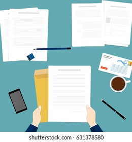 hold paper document business hand top vector
