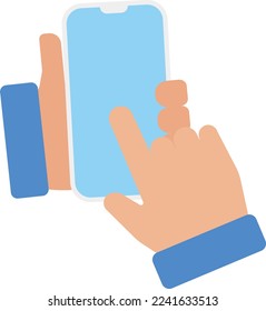 hold phone tap Icon Vector FLat Illustration