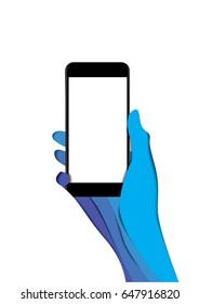 Hold a phone vector paper