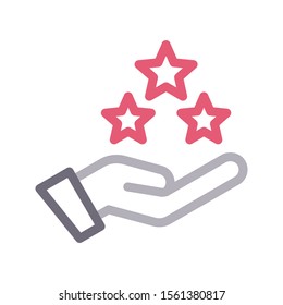 hold rating vector colour line icon 
