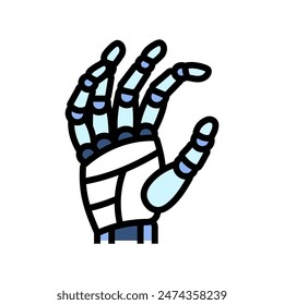 hold robot hand gesture color icon vector. hold robot hand gesture sign. isolated symbol illustration