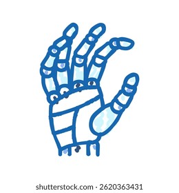 hold robot hand gesture doodle icon sketch vector. hold robot hand gesture sign. isolated symbol illustration