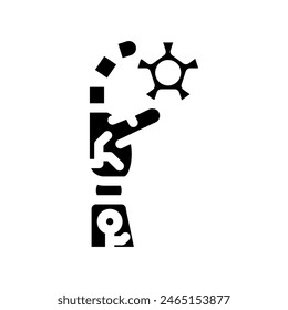 hold robot hand gesture glyph icon vector. hold robot hand gesture sign. isolated symbol illustration