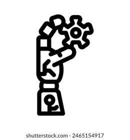 hold robot hand gesture line icon vector. hold robot hand gesture sign. isolated contour symbol black illustration