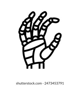 hold robot hand gesture line icon vector. hold robot hand gesture sign. isolated contour symbol black illustration