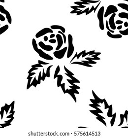 Hold rose flower. Rose texture vector Illustration. Abstract seamless pattern with stylized  rose flowers.