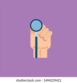 Hold Stethoscope Icon, Logo, Vector, Flat Design Illustration