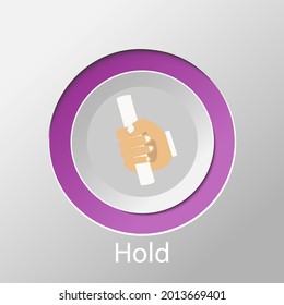 hold symbol on the white background.