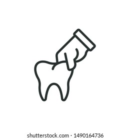 hold tooth - minimal line web icon. simple vector illustration. concept for infographic, website or app.