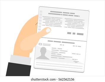  Hold Travel Identification Document Flat Vector Illustration