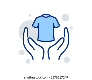 Hold t-shirt line icon. Laundry shirt sign. Clothing cleaner symbol. Linear design sign. Colorful hold t-shirt icon. Vector